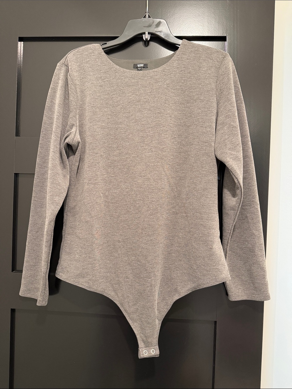 Express Gray Long Sleeve Bodysuit